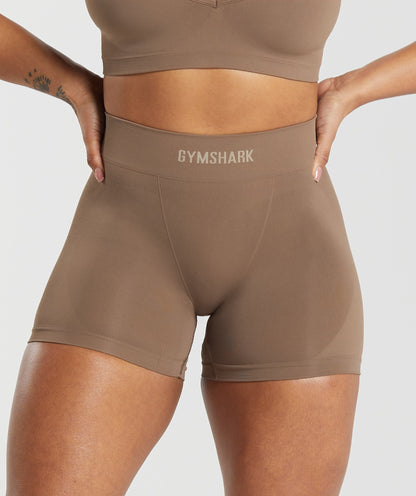 Women's Gymshark Seamless Boxers Soul Brown