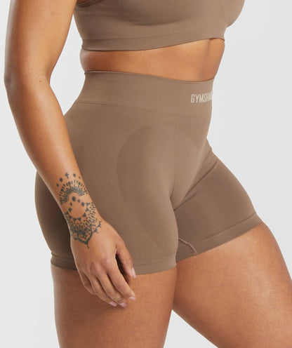 Women's Gymshark Seamless Boxers Soul Brown