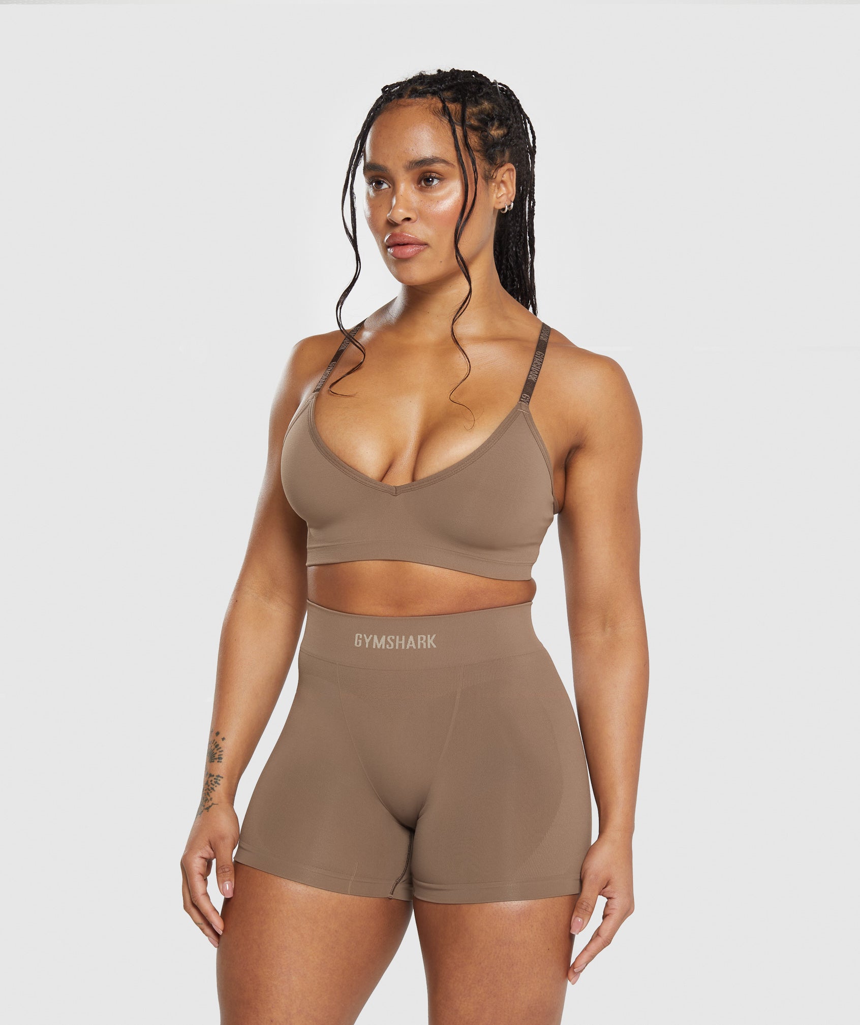 Women's Gymshark Seamless Boxers Soul Brown