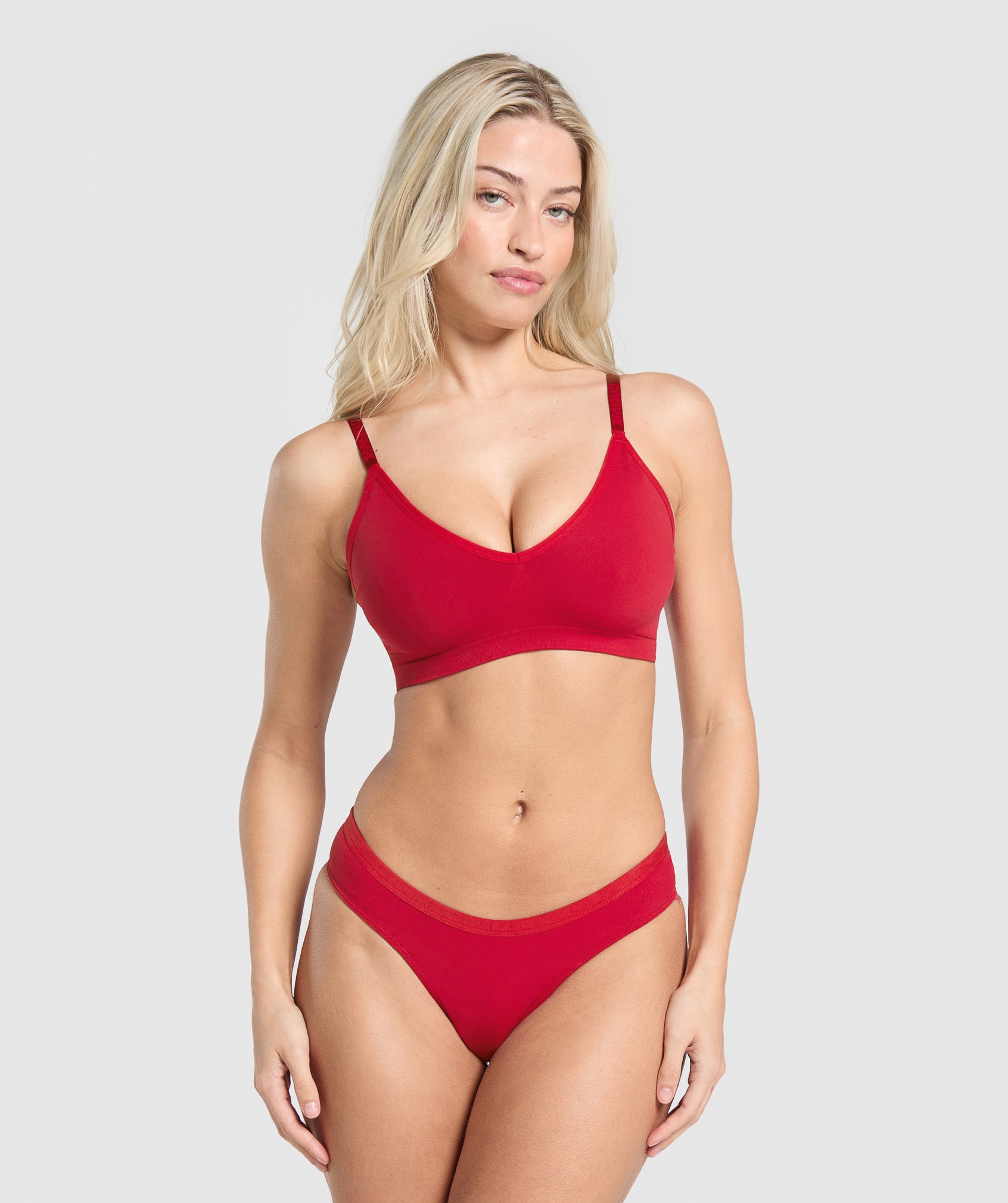 Women's Gymshark Seamless Dipped Front Thong Carmine Red