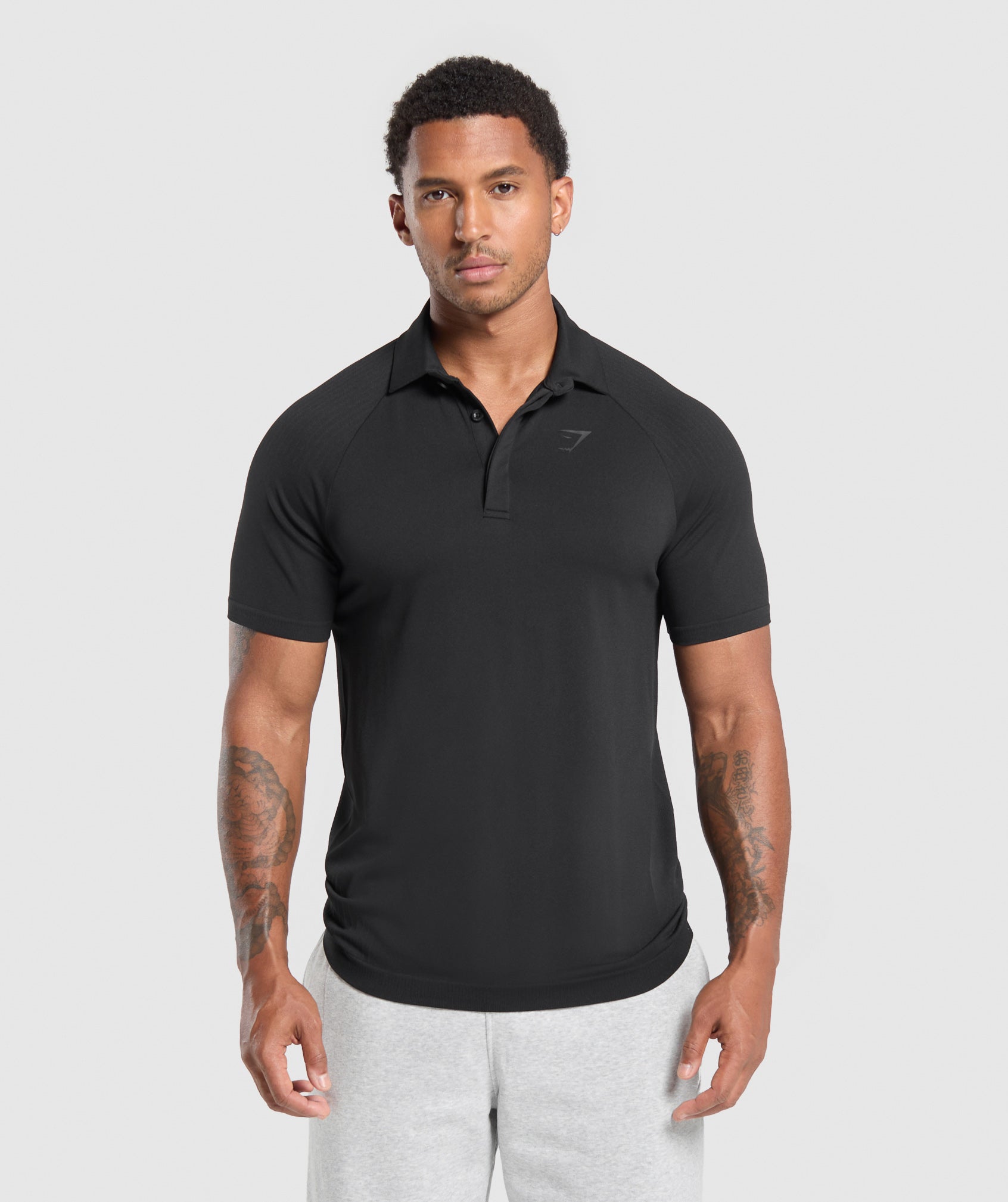 Gymshark Seamless Polo Shirt Black