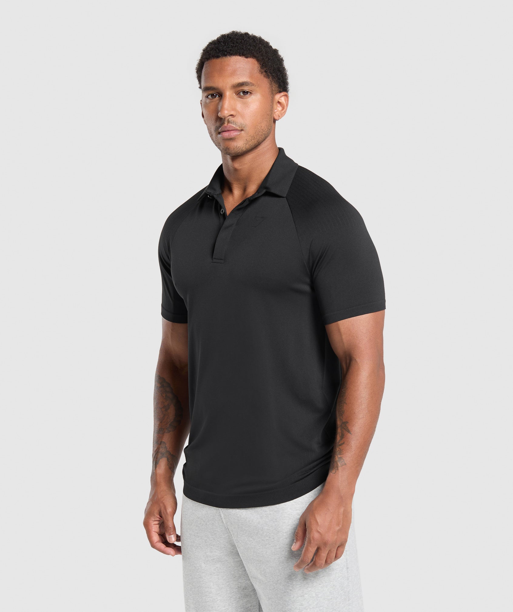 Gymshark Seamless Polo Shirt Black