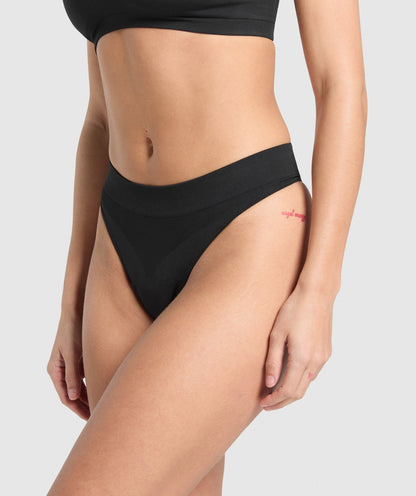 Women's Gymshark Seamless Thong 3Pk Black