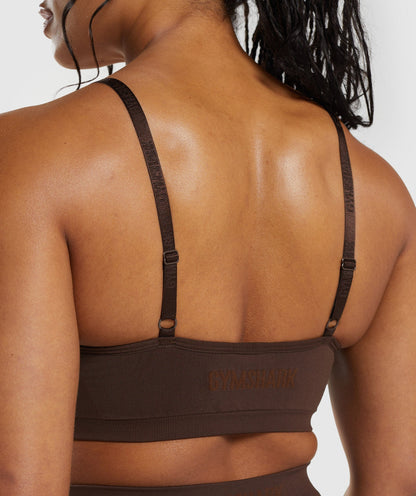 Women's Gymshark Seamless V Neck Bralette Archive Brown