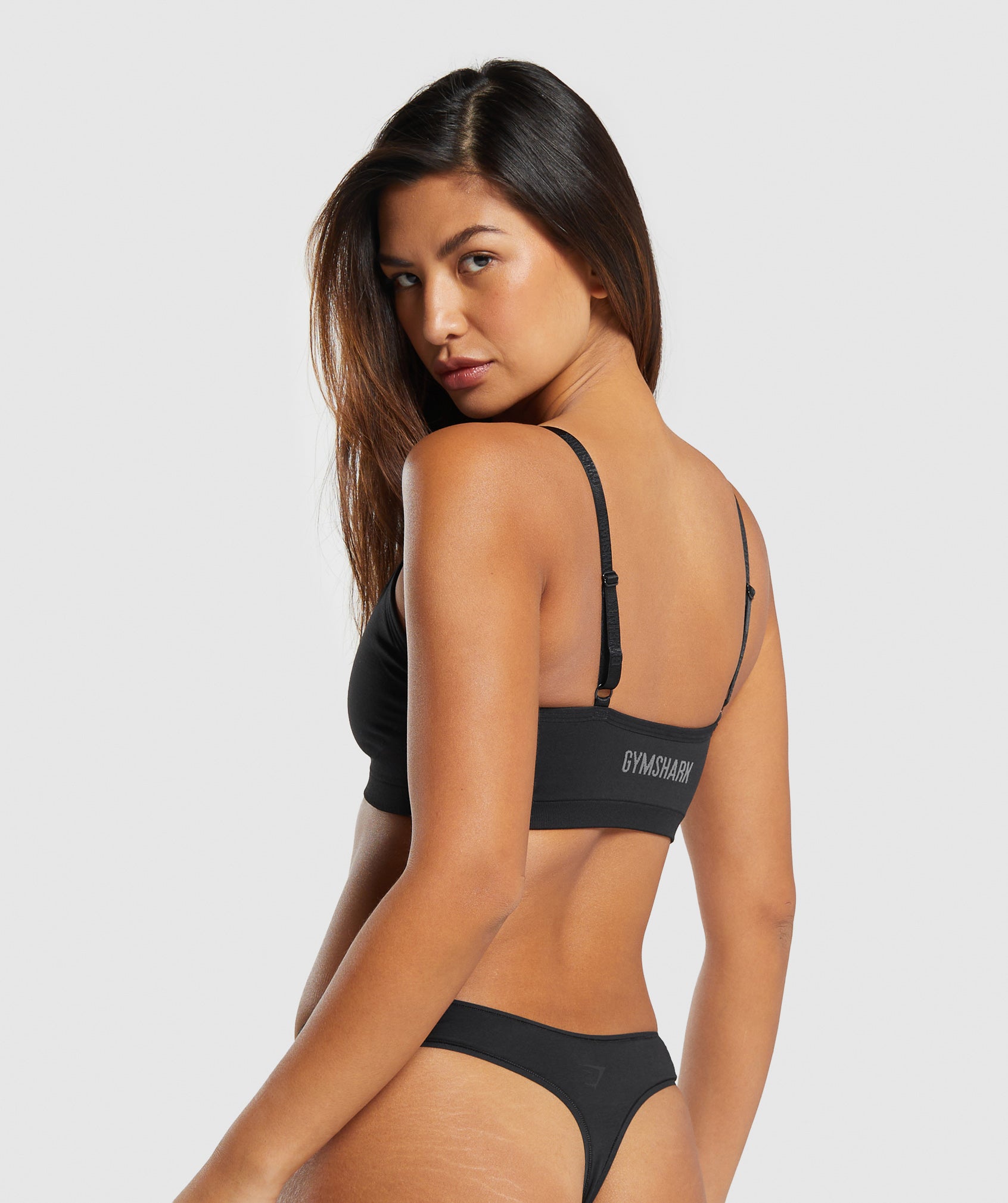 Women's Gymshark Seamless V Neck Bralette Black