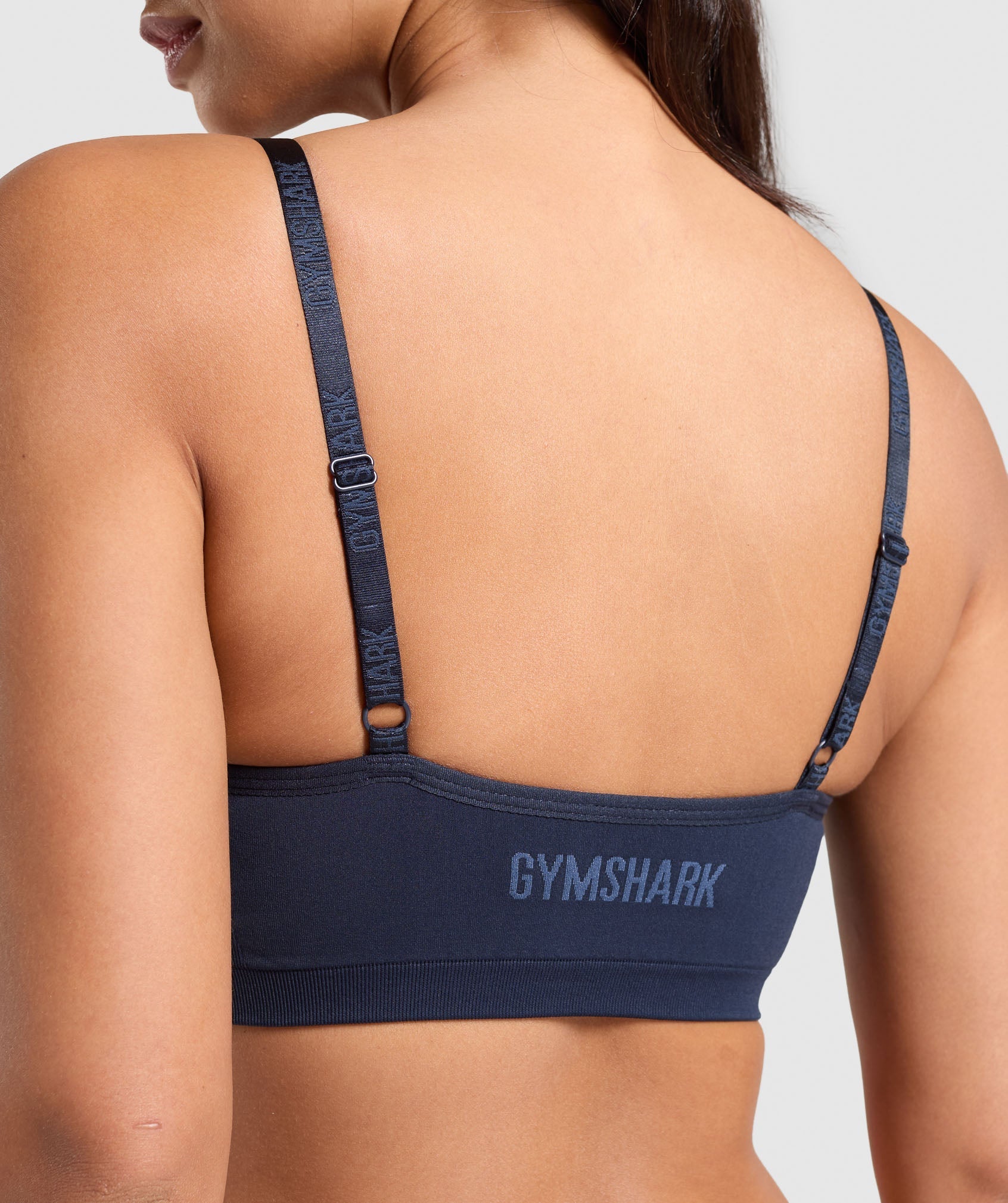 Women's Gymshark Seamless V Neck Bralette Heavy Blue