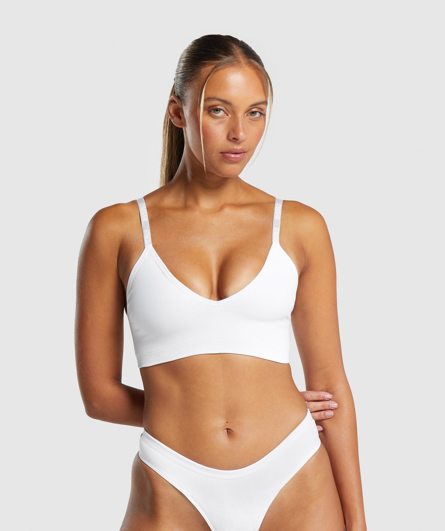 Women's Gymshark Seamless V Neck Bralette White