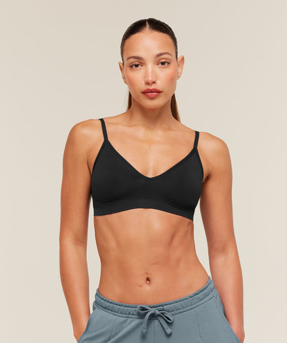 Women's Gymshark Featherform V-Neck Bralette Black