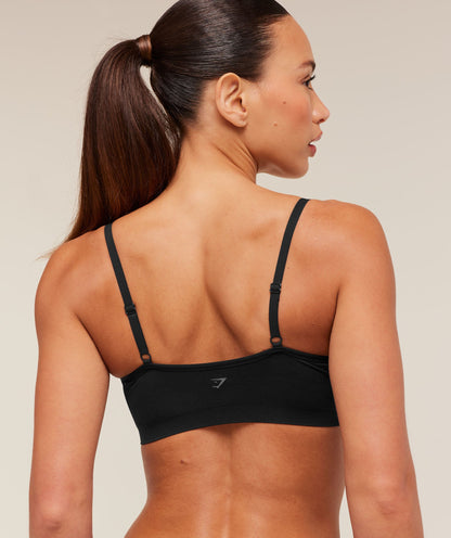 Women's Gymshark Featherform V-Neck Bralette Black