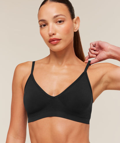 Women's Gymshark Featherform V-Neck Bralette Black