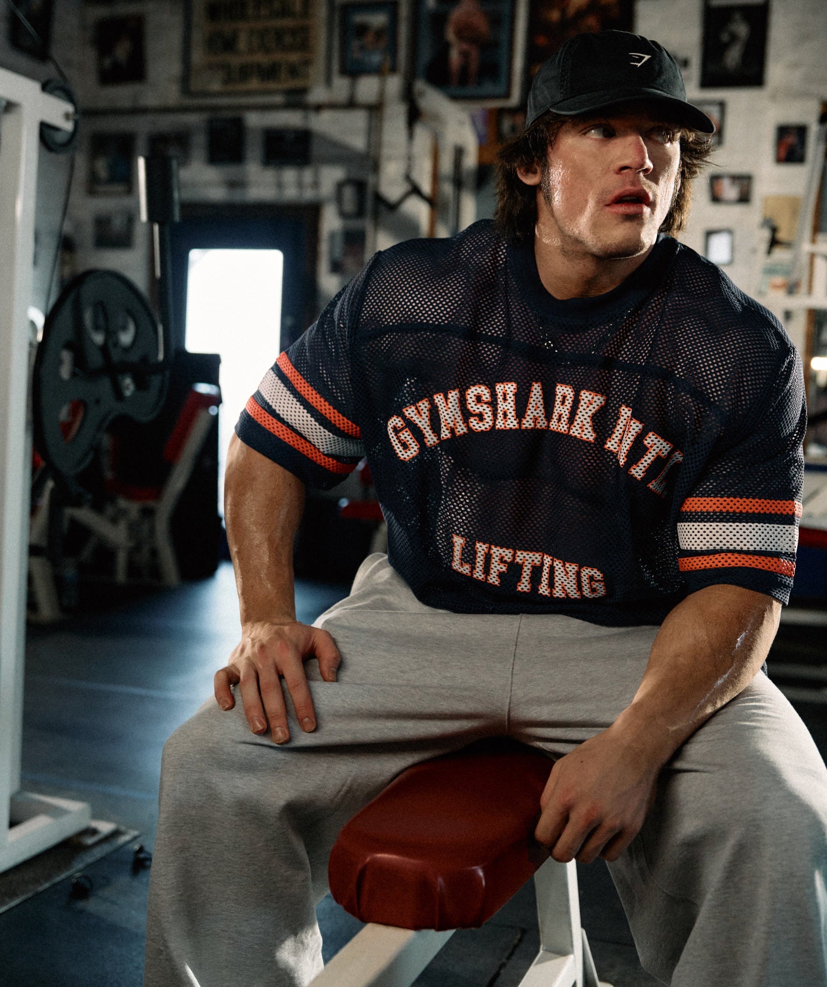 Gymshark Collective Mesh Contrast Jersey Heavy Blue