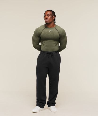 Gymshark Shadow Seamless Long Sleeve T-Shirt Core Olive