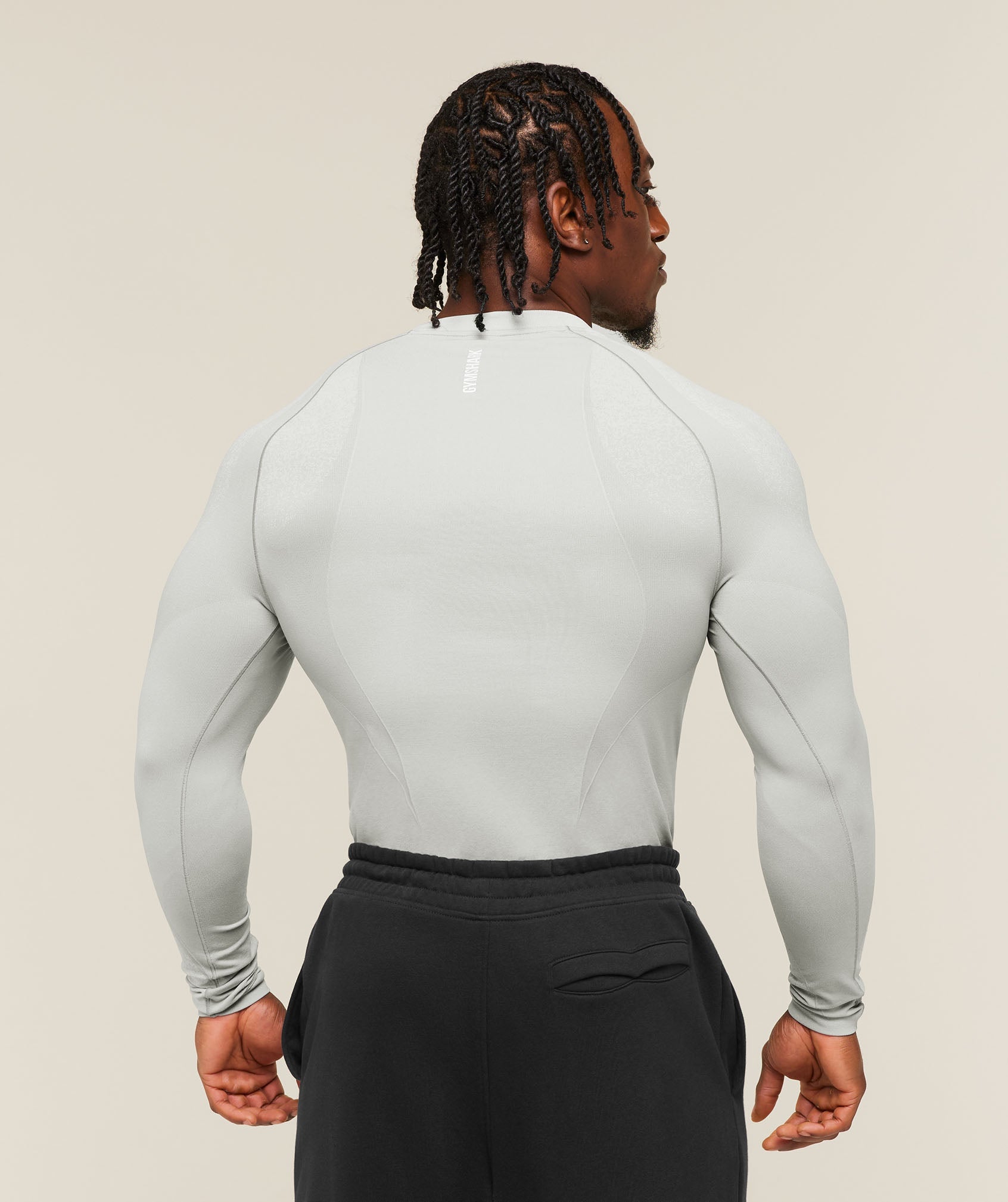 Gymshark Shadow Seamless Long Sleeve T-Shirt Light Grey