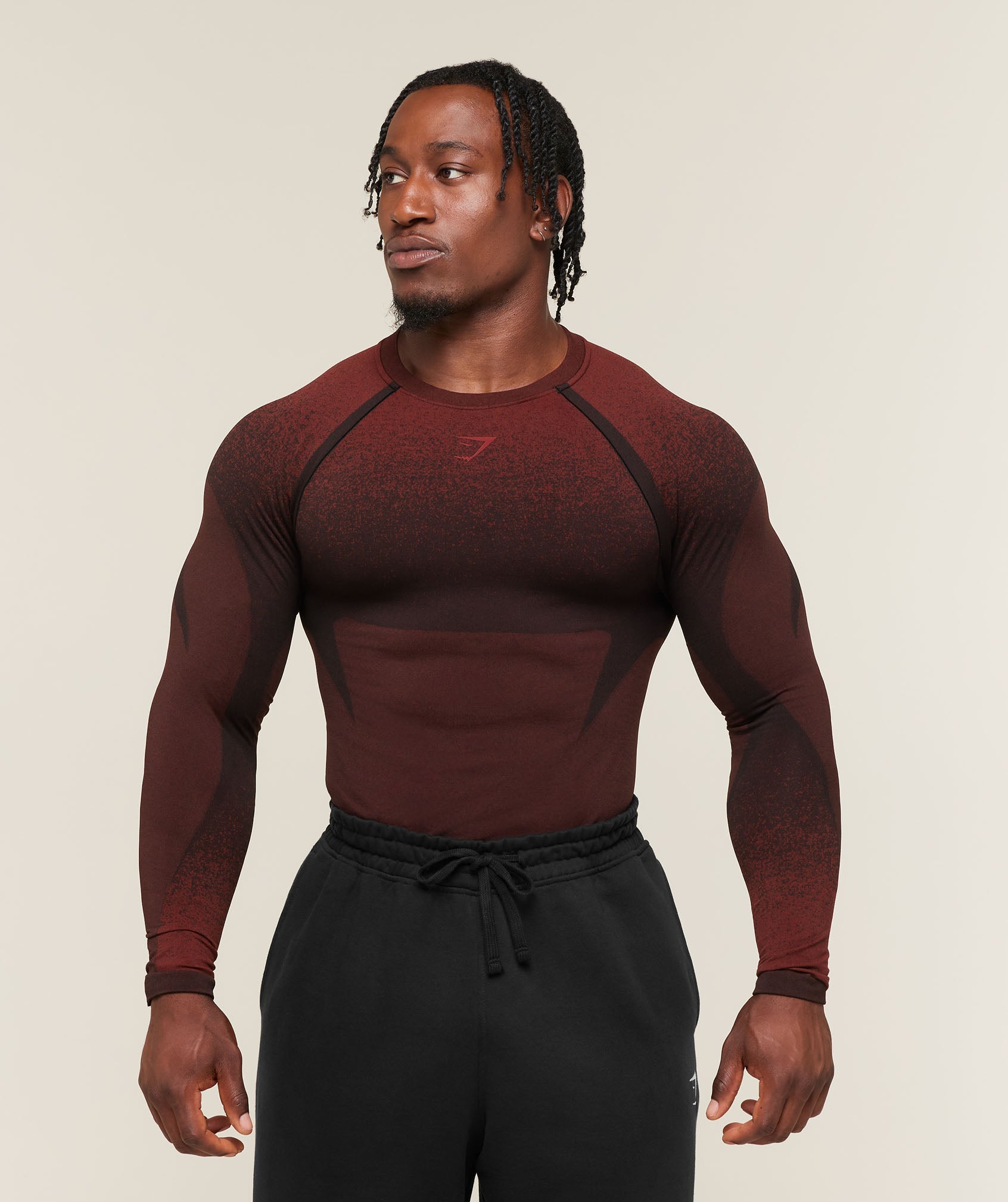 Gymshark Shadow Seamless Long Sleeve T-Shirt Sets Red