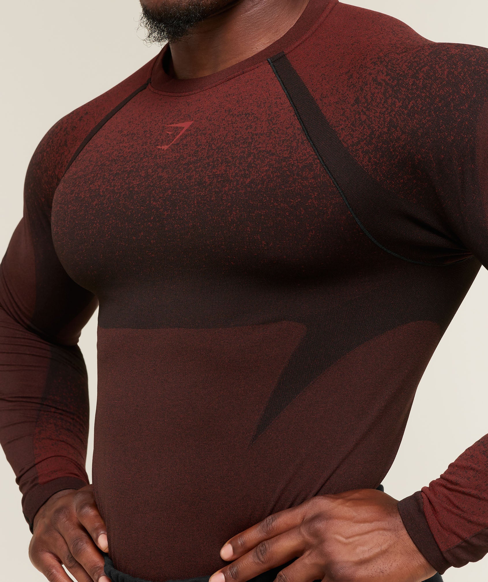 Gymshark Shadow Seamless Long Sleeve T-Shirt Sets Red