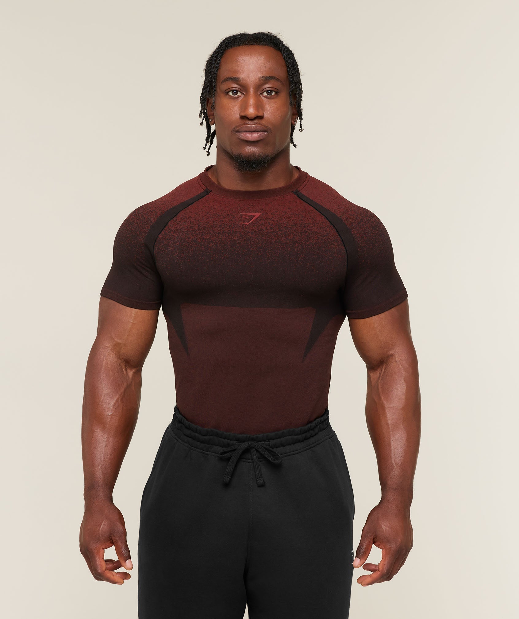 Gymshark Shadow Seamless T Shirt Sets Red
