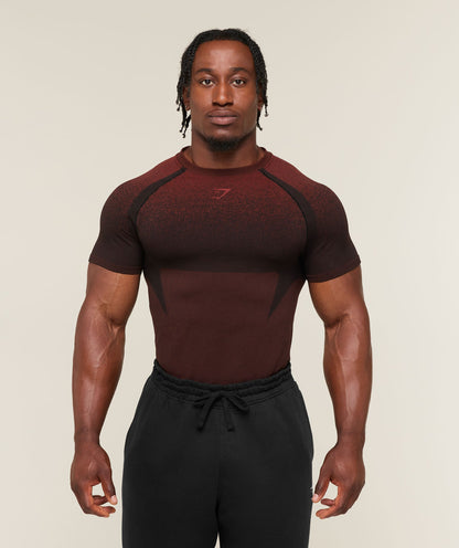 Gymshark Shadow Seamless T Shirt Sets Red
