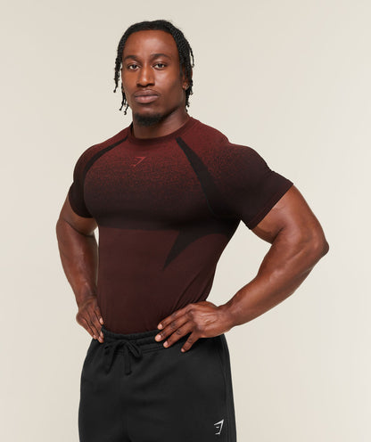 Gymshark Shadow Seamless T Shirt Sets Red