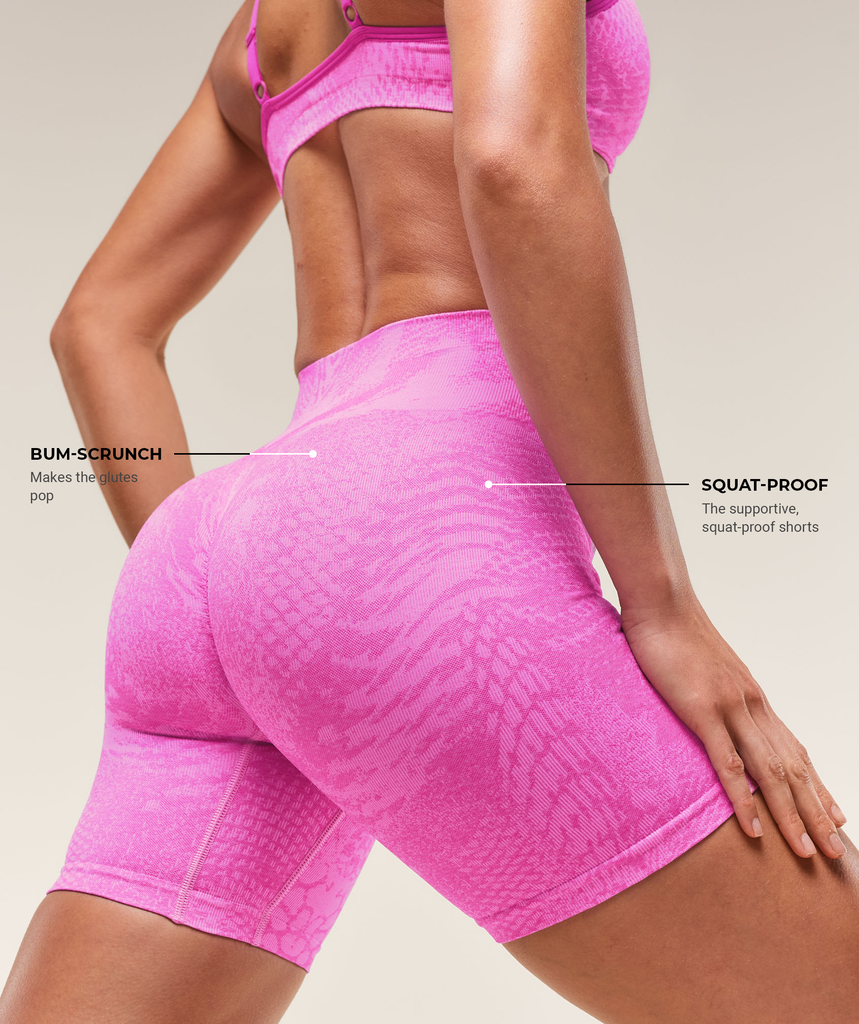 Women's Gymshark Adapt X Whitney Animal Seamless Shorts Sour Pink