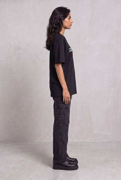 DARK SECRET BLACK WOMEN’S OVERSIZED T-SHIRT
