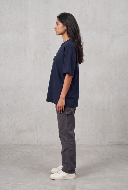 MIDNIGHT SPOOKY NAVY WOMEN’S OVERSIZED T-SHIRT