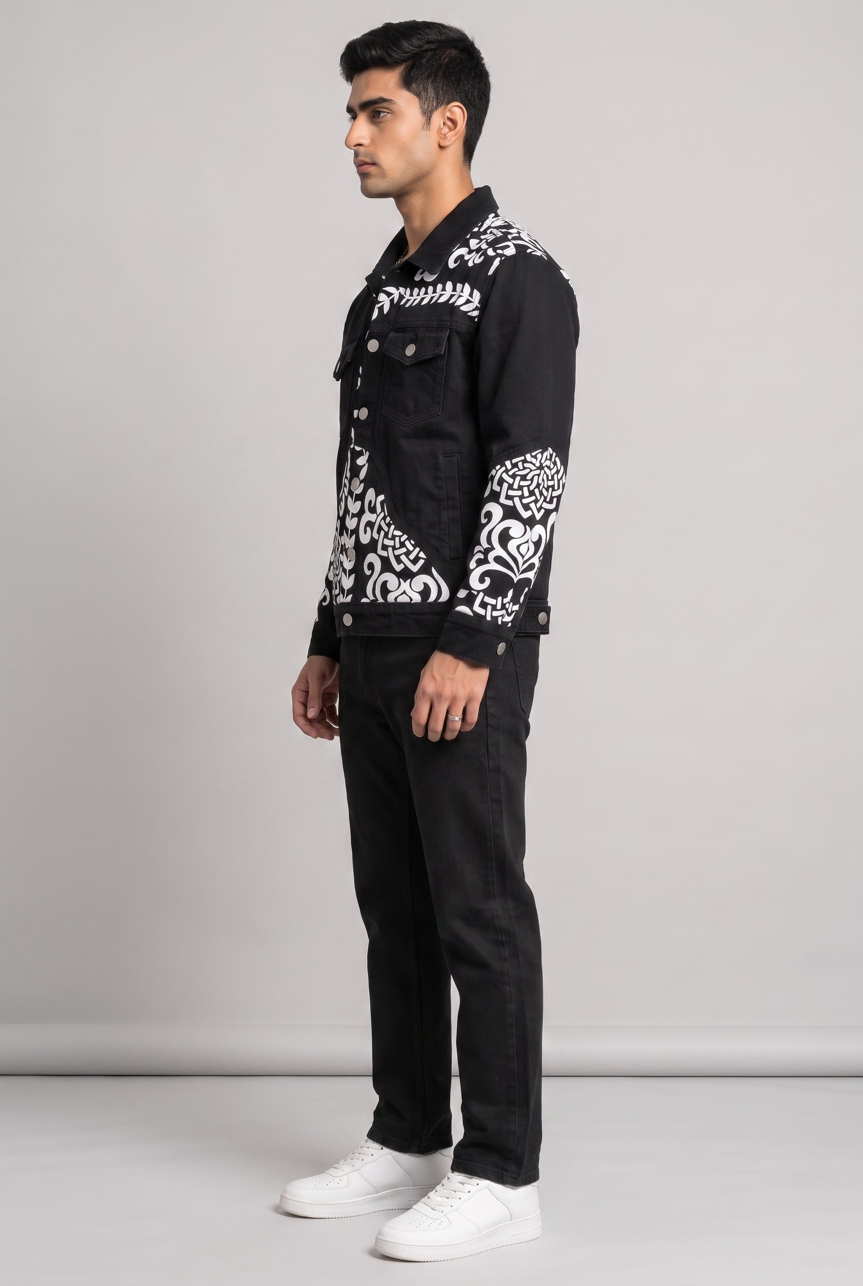 PATCHWORK DENIM BLACK MEN'S JACKET [50/50 LIMITED EDITION]