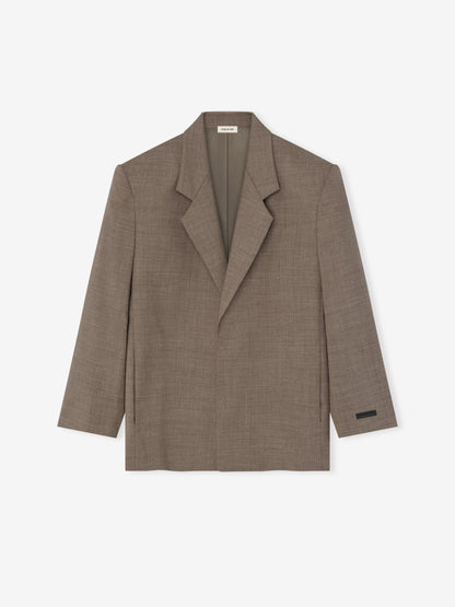 Essentials High Twist Wool Single Breasted Blazer Dune Pearl