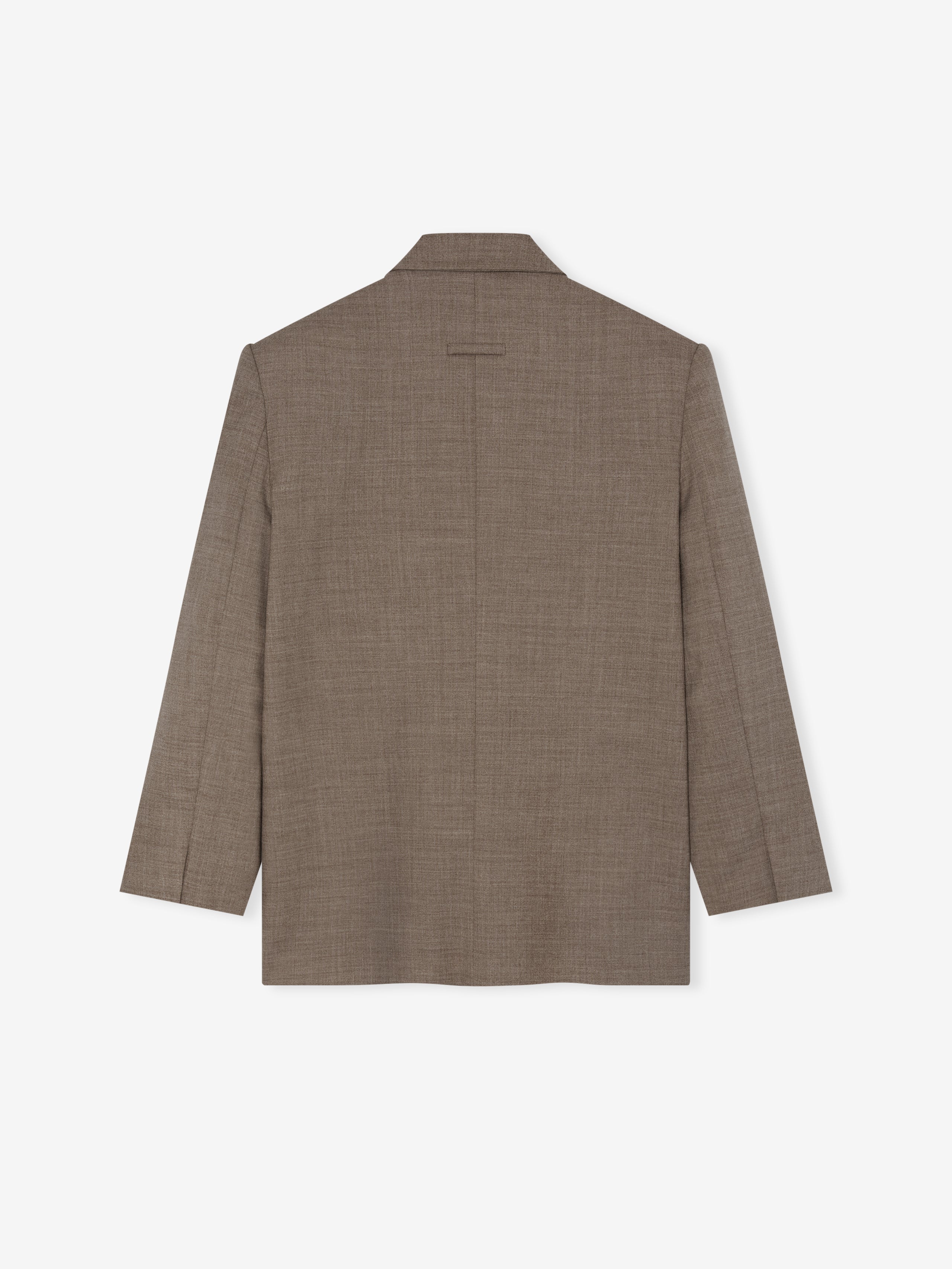 Essentials High Twist Wool Single Breasted Blazer Dune Pearl