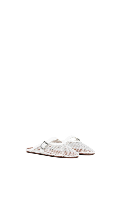 Alaïa Flat Mules In Fishnet