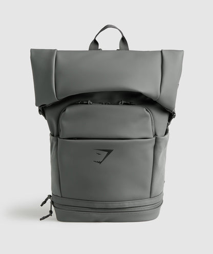 Gymshark Sleek Backpack Roll Top Graphite Grey