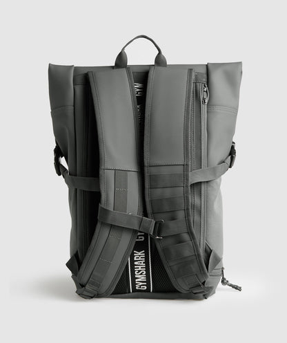 Women's Gymshark Sleek Backpack Roll Top Graphite Grey