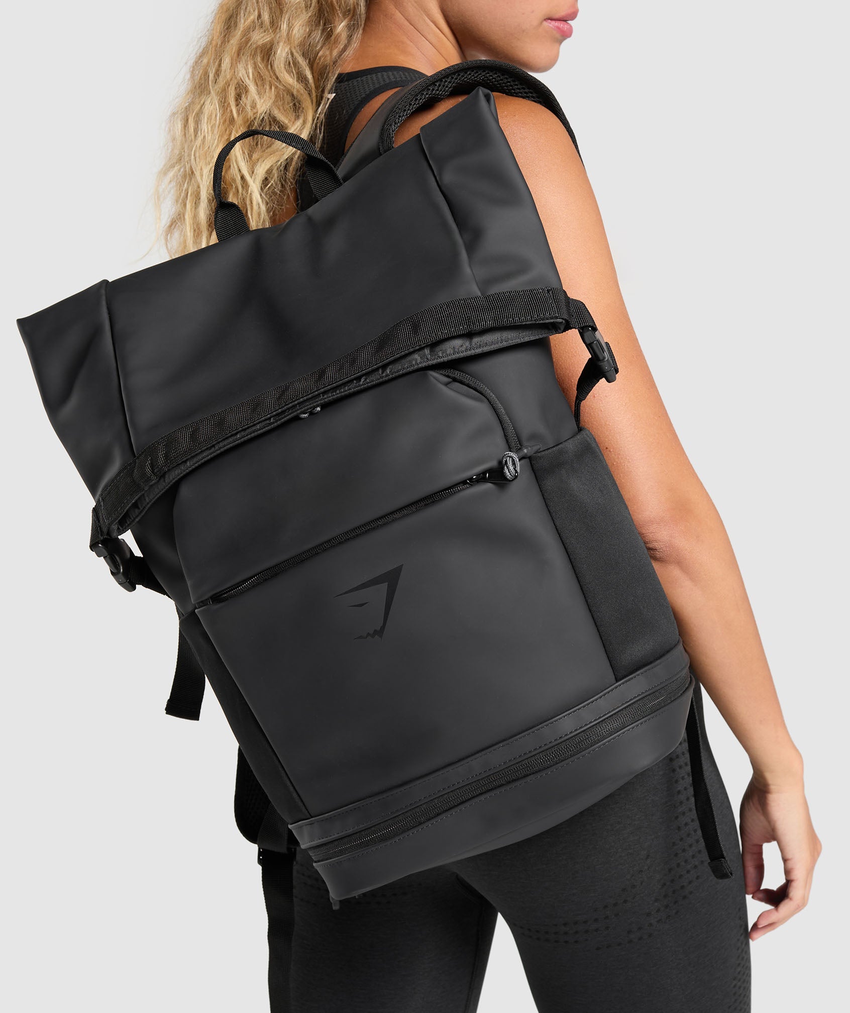 Gymshark Sleek Backpack Roll Top Black