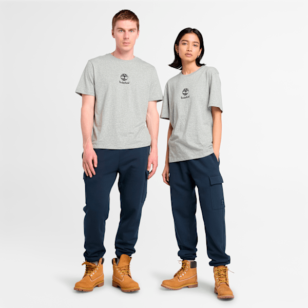 Timberland Small Logo Print Short Sleeve T-Shirt Medium Grey Heather