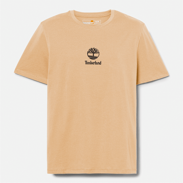 Timberland Small Logo Print Short Sleeve T-Shirt Light Wheat