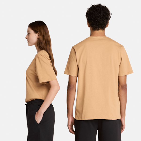 Timberland Small Logo Print Short Sleeve T-Shirt Light Wheat