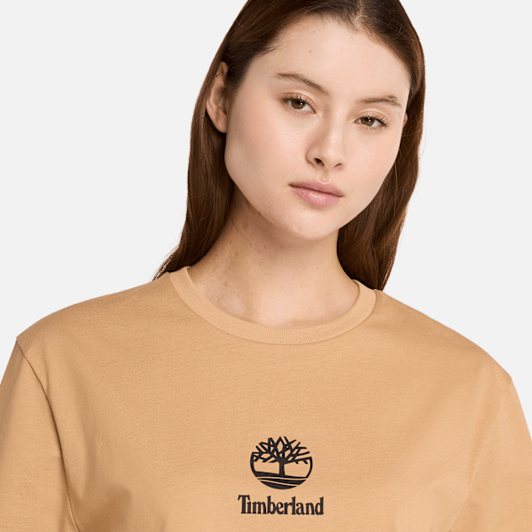 Timberland Small Logo Print Short Sleeve T-Shirt Light Wheat