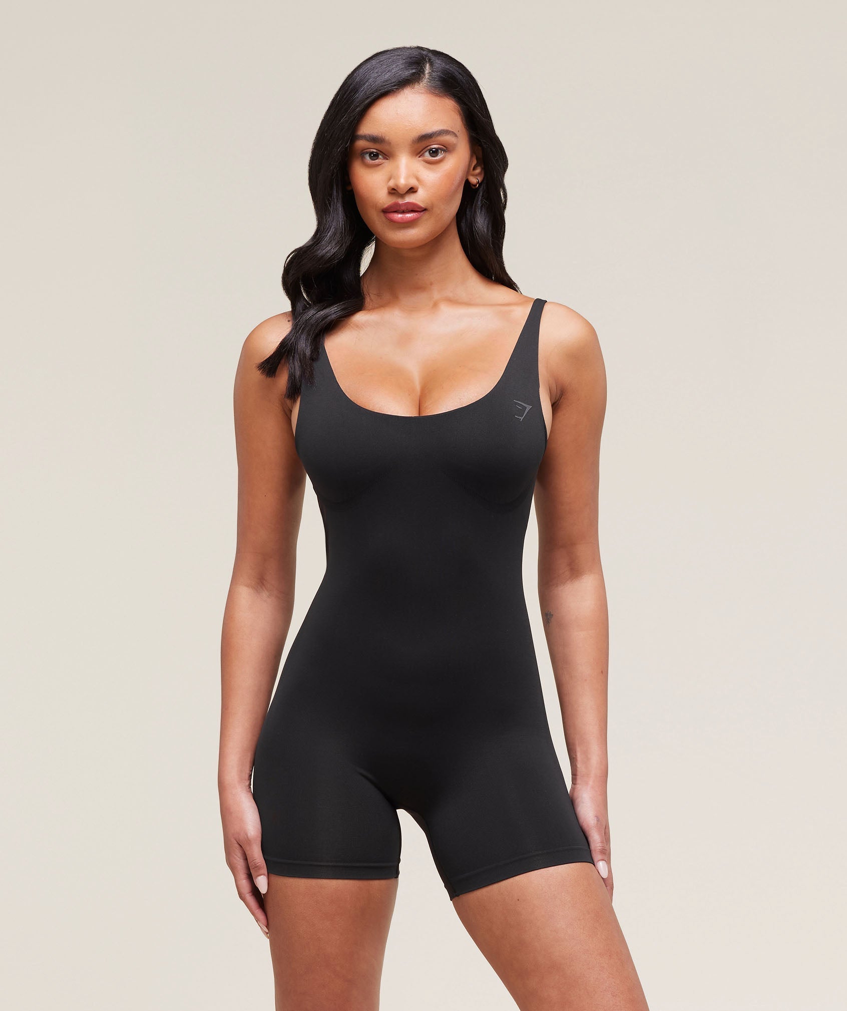Women's Gymshark Soft Sculpt 5" All-In-One Black