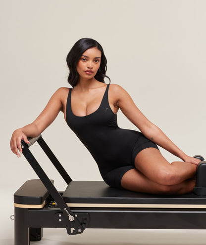 Women's Gymshark Soft Sculpt 5" All-In-One Black