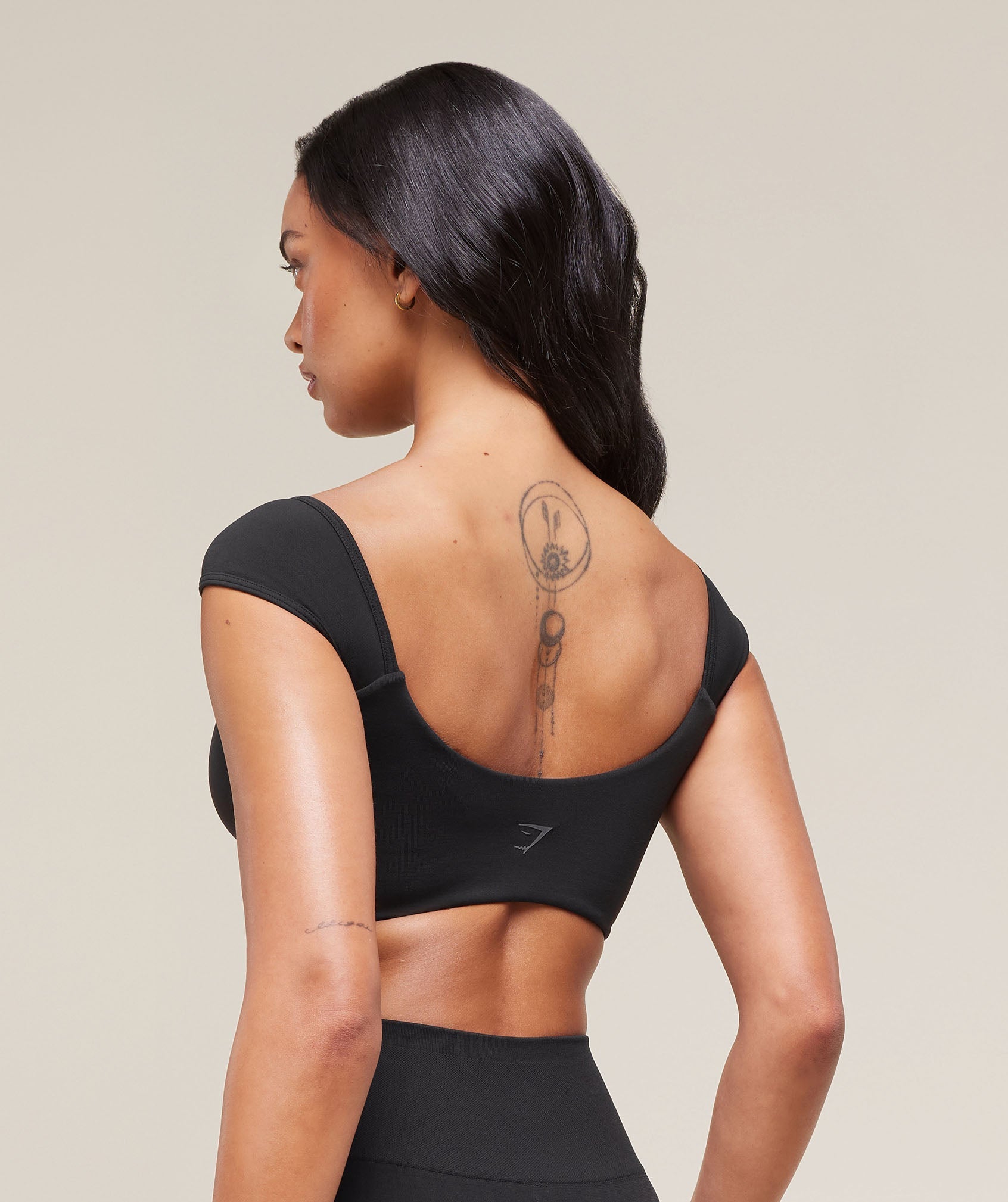 Women's Gymshark Soft Sculpt Cap Sleeve Bralette Black