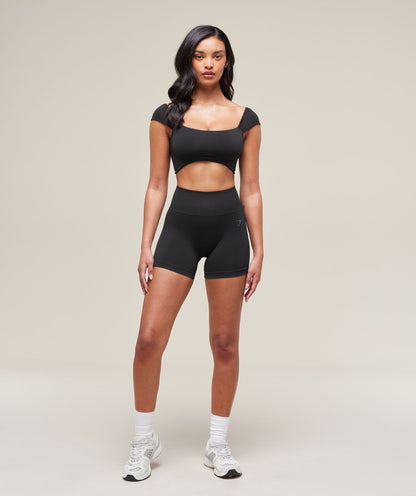 Women's Gymshark Soft Sculpt Cap Sleeve Bralette Black
