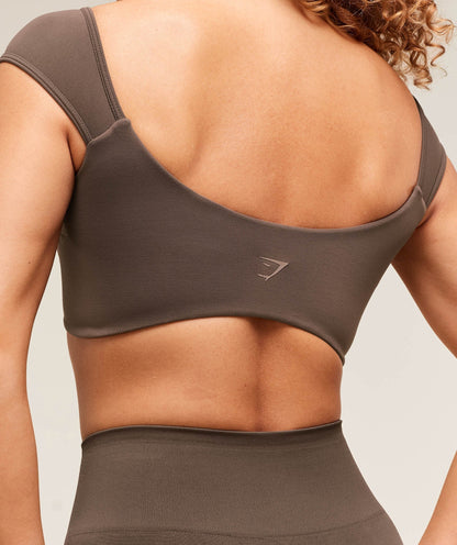 Women's Gymshark Soft Sculpt Cap Sleeve Bralette Walnut Brown