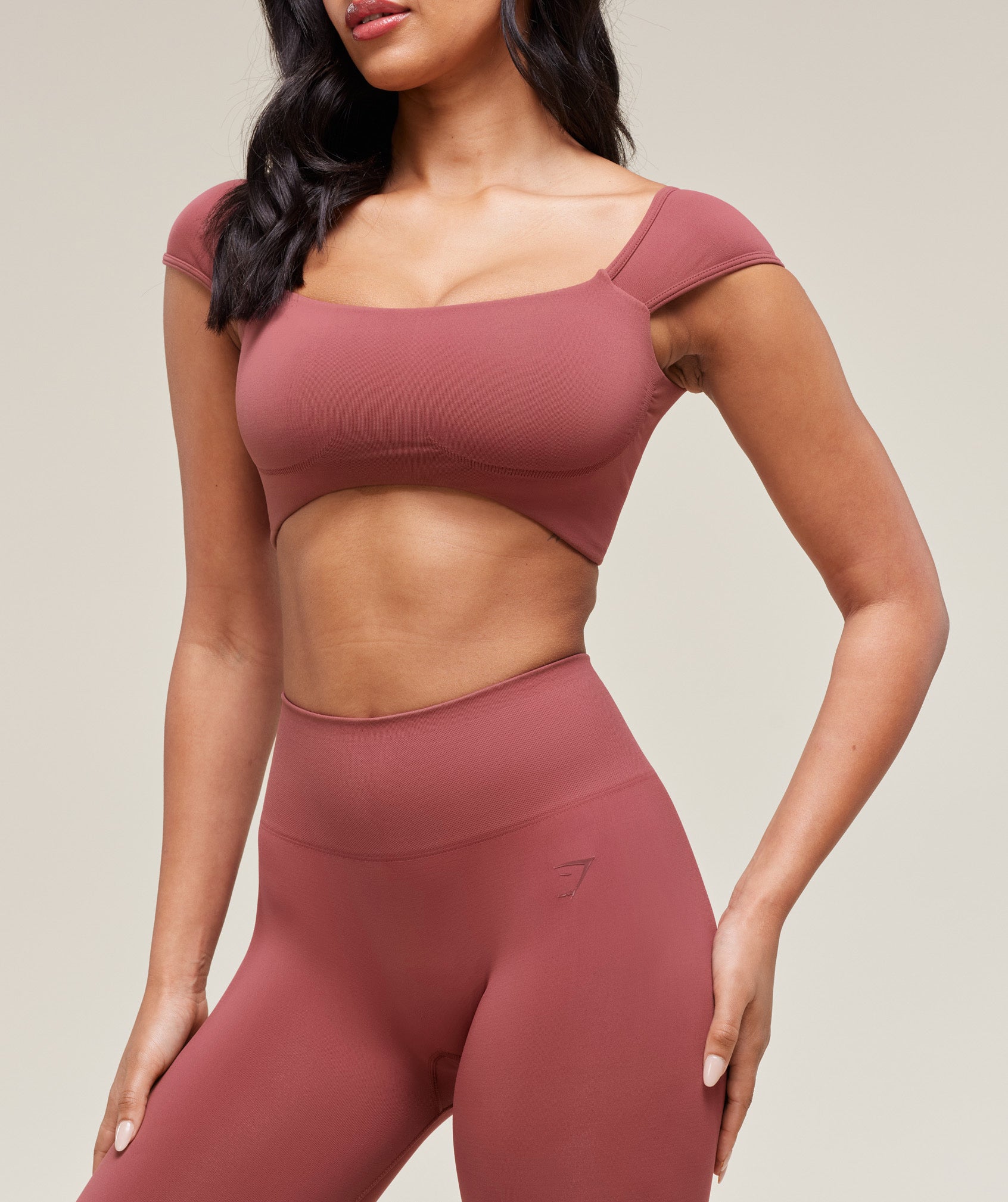 Women's Gymshark Soft Sculpt Cap Sleeve Bralette Washed Berry Pink