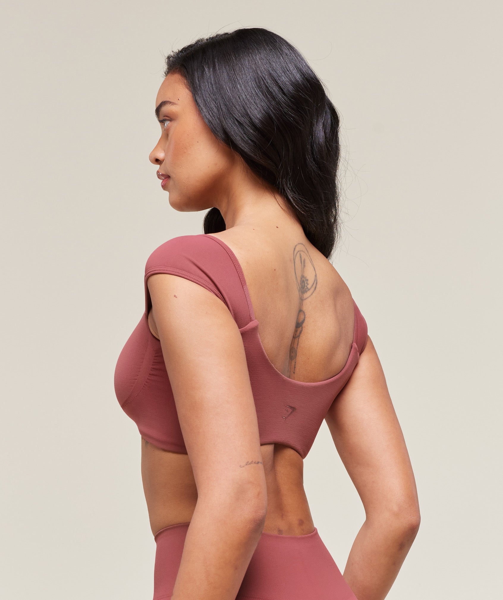 Women's Gymshark Soft Sculpt Cap Sleeve Bralette Washed Berry Pink