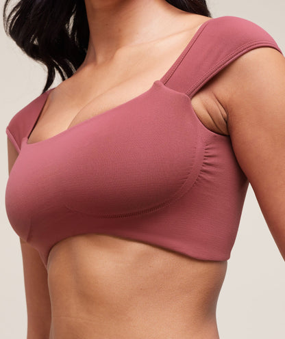 Women's Gymshark Soft Sculpt Cap Sleeve Bralette Washed Berry Pink