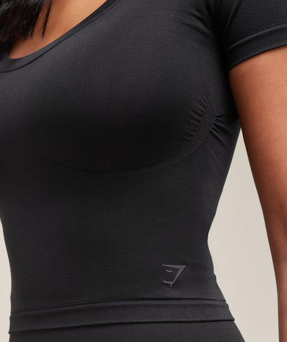 Women's Gymshark Soft Sculpt Midi T-Shirt Black