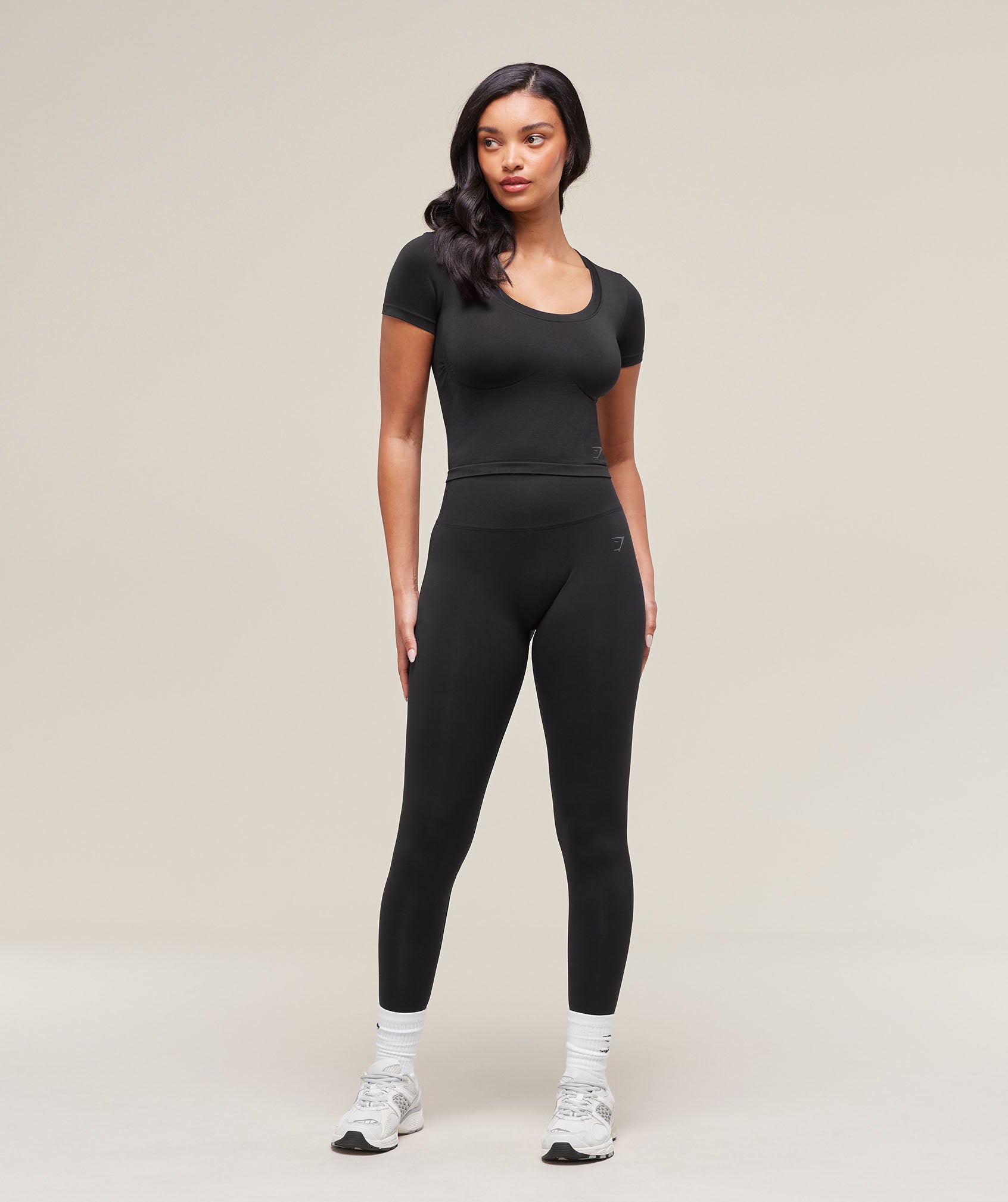 Women's Gymshark Soft Sculpt Midi T-Shirt Black