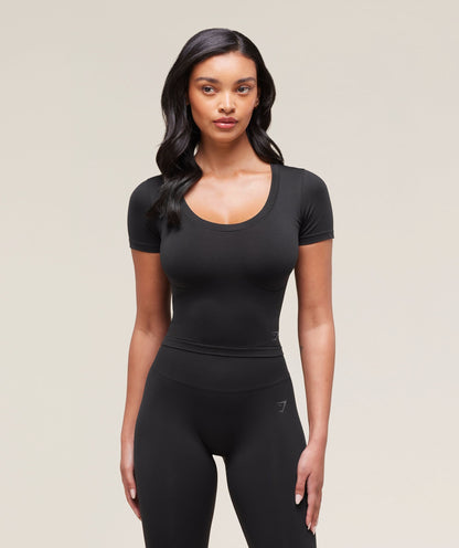 Women's Gymshark Soft Sculpt Midi T-Shirt Black