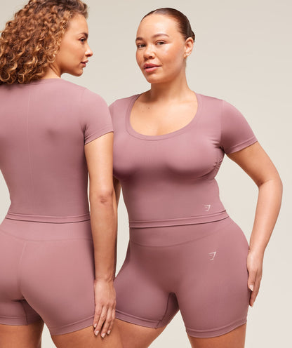 Women's Gymshark Soft Sculpt Midi T-Shirt Calm Pink