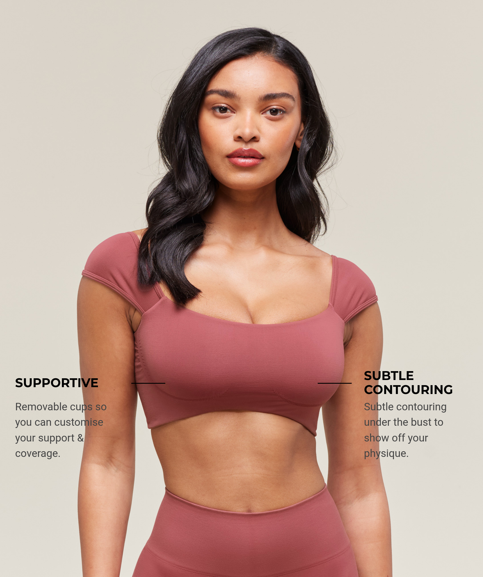 Women's Gymshark Soft Sculpt Cap Sleeve Bralette Washed Berry Pink