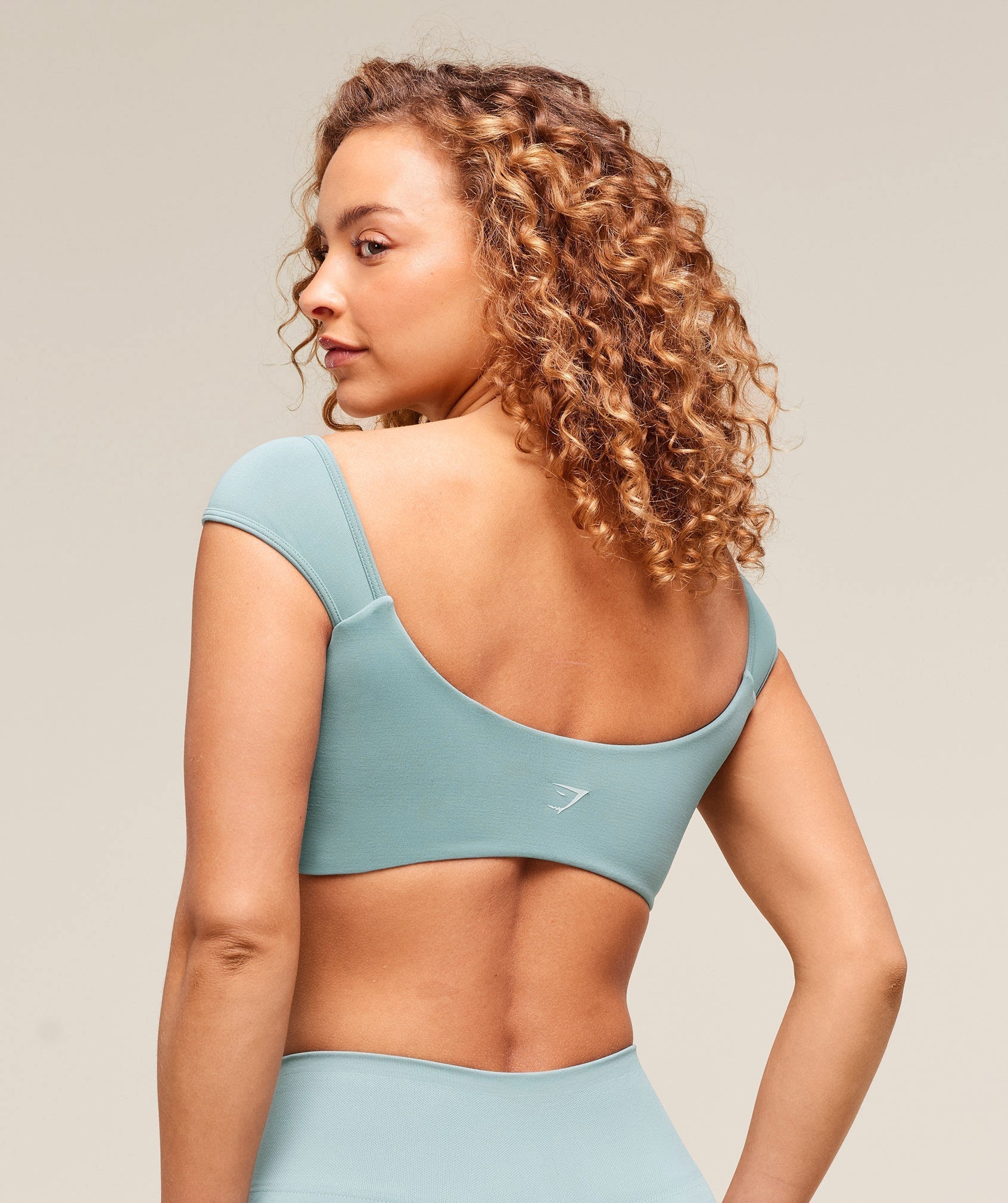 Women's Gymshark Soft Sculpt Cap Sleeve Bralette Rest Blue